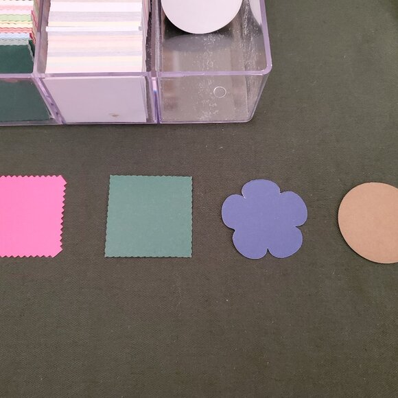 Box of Solid Colored Different Shapes Die Cuts Scrapbook Small Embellishments - Picture 2 of 5